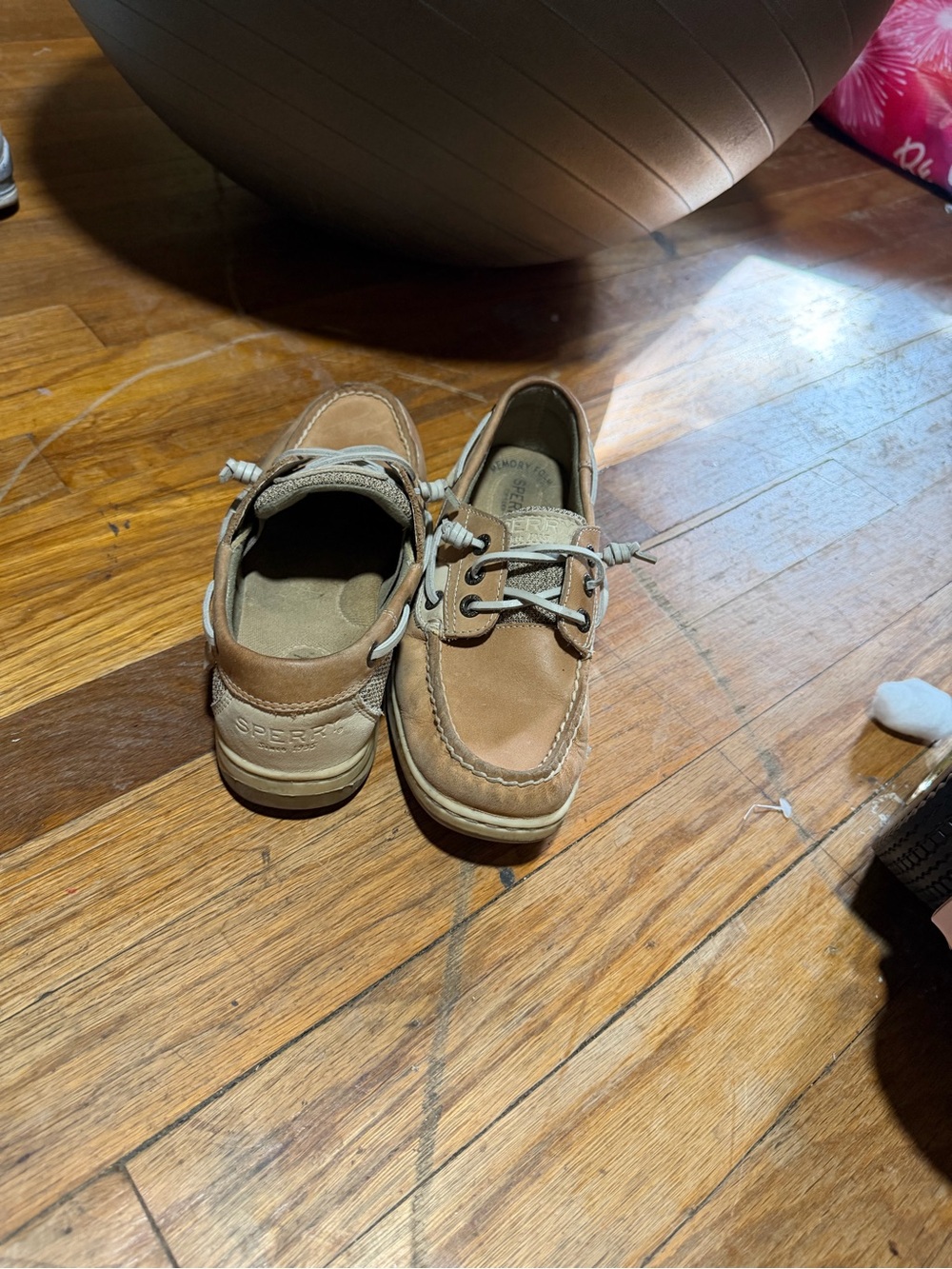 Sperry Kids Tan Leather Moccasin Boat Shoes